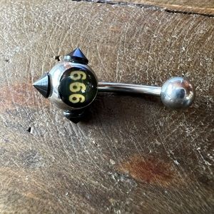 666 belly ring